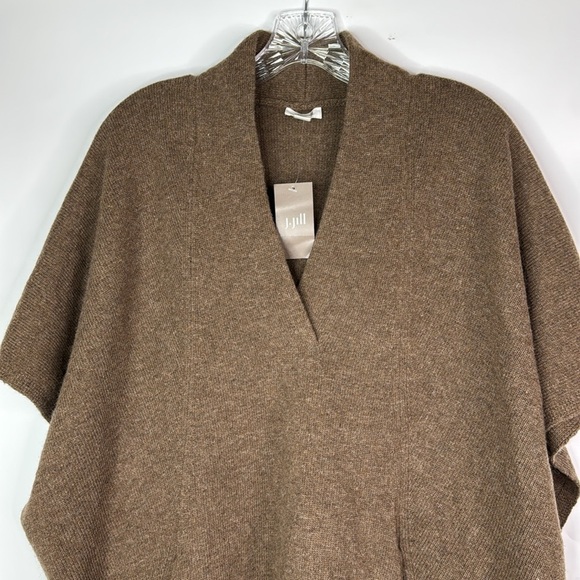 J. Jill Brown Wool Sleeveless Pockets Sweater S/M NWT - Picture 2 of 9